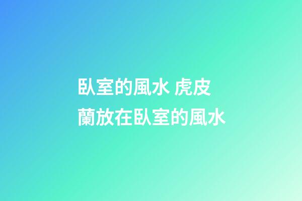 臥室的風水 虎皮蘭放在臥室的風水